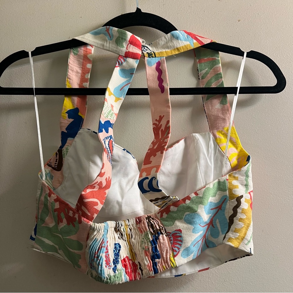 Zara Multicolor patchwork bustier style Top S - Picture 6 of 13